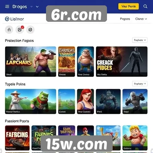 Principais categorias de jogos disponíveis em 6r.com